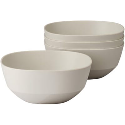Mepal Serveerschaal Silueta 750 ml set 4 stuks - Nordic white - campingservies - buitenservies