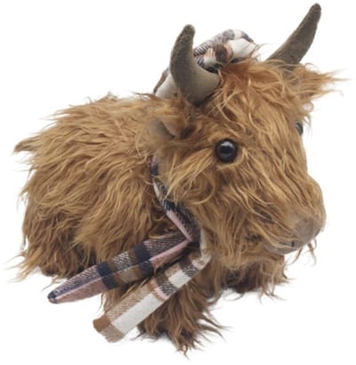 Home & Deco XL Deurstopper Schotse Hooglander met Pet en Geruite Sjaal 1.5 kilo