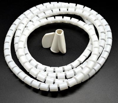 Finnacle - Ontdek de ultieme oplossing voor kabelchaos met de Finnacle Spiraalslang - Kabelslang - Kabels opbergen - Wit - 2M - 20MM - Kabelgeleider - Met rijgtool!