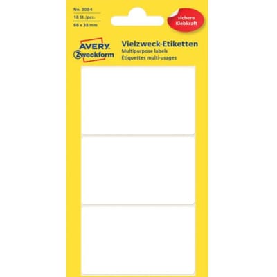 Etiket avery zweckform 3084 66x38mm wit 18 Etiketten