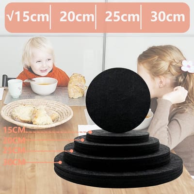 Dailygoods- Onderzetter Groot - 4 Stuks Vilten Onderzetters - Glasonderzetters - Bekeronderzetters - Tafelbeschermer - Donkergrijs - Ronde Vorm - Glasonderzetter