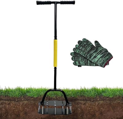 Gazonbeluchter Handmatig - Bodemventilator Grasmaaier - Gazononderhoud Verbeteren - 17 Stalen Spikes - 42 x 34.5 x 13 cm