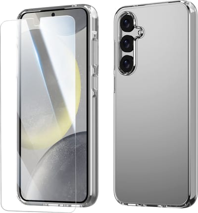 NUVEX Doorzichtig Hoesje Geschikt voor Samsung Galaxy S24 Plus Transparant Telefoonhoesje - Anti-Shock Clear Case Cover met 1x Screenprotector