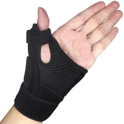 Ynkkvre - Polsbrace - Duimbrace - Polssteun - 2-delige Polsbrace voor Artritis en Revalidatie - Aanpasbare Klittenband - Lichtgewicht en Ademend - Geschikt voor Typen en Sport - Zwart