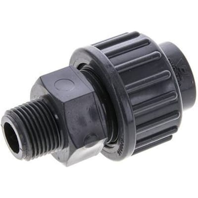 PVC Rechte Lijmmof 16mm x Buitendraad R 3/8 '' EPDM
