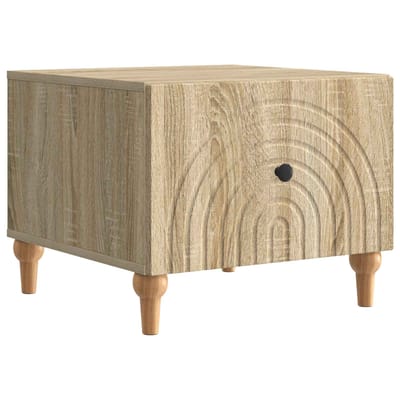 vidaXL - Salontafel - met - lade - Sonoma - Eiken - 49 - x - 50 - x - 40 - cm - Bewerkt - hout