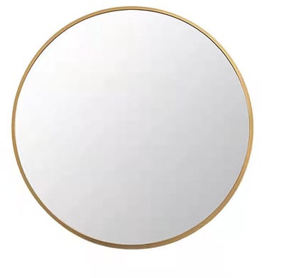longziming -Spiegel - Ronde Spiegel 40 cm - Elegant Gouden Metalen Frame - Ophangbaar - voor Woonkamer, Slaapkamer en Kantoor, Stijlvol en Decoratief