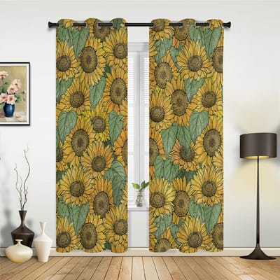 Plant Bloem Zonnebloem Luxe Raamgordijn voor Woonkamer Slaapkamer Huisdecoratie Keuken voor Raamgordijnen 135W x 92H(cm) x1