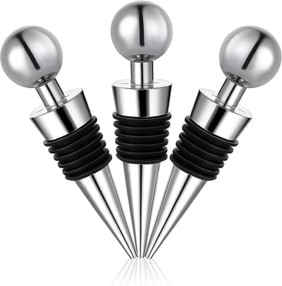 Flessenstop, 3 stuks wijnstoppers, wijnflesstopper, wijnstopper, flessenbeschermzegel, wijnkurk voor wijn, champagne, prosecco, bier, sterke drank, collectie