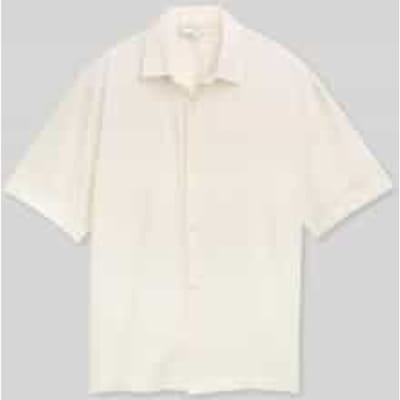 Tom Tailor Denim - Losvallend katoenen overhemd met korte mouwen - Maat XL - Wool White