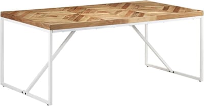 Eettafel Hout - Tafel Keuken - Samen Eten - Uniek Mozaïek Design - 180 x 90 x 76 cm - Bruin
