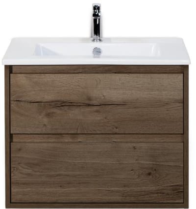 Porto Badmeubelset 70 cm - Tabacco - Keramische Wastafel Wit Slim