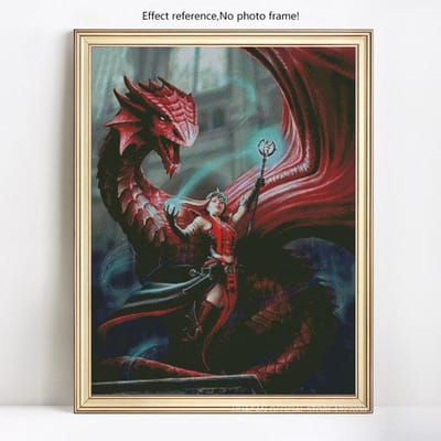 Peinture diamant Dragon, décoration de maison, broderie diamant, image d'animaux 20X30 gray
