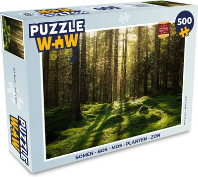 Puzzel Bomen - Bos - Mos - Planten - Zon - Natuur - Legpuzzel - Puzzel 1000 stukjes volwassenen