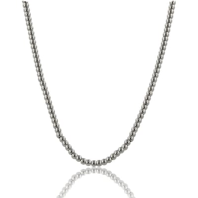 My Bendel - Zilverkleurige Dames Ketting 3mm Balletjes - 44 Cm - met Luxe Cadeauverpakking | Sieraden Voor Dames