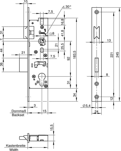 Wilka VH Smalslot RVS 1738-35 PC 92 LS / RS