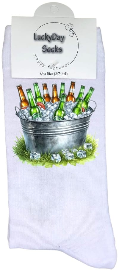 Luckyday Socks - Unisex sokken - Bier - cadeau sokken - Maat 37-44