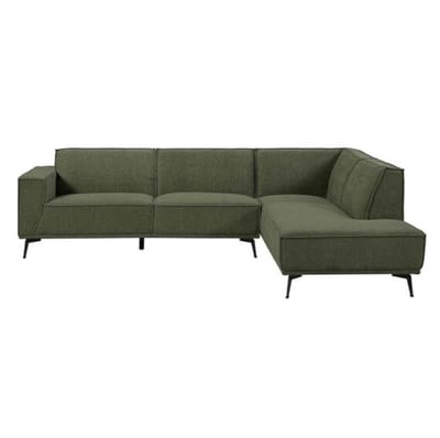 Tower Living Bank Leeds - Groen Stof - Ottoman Rechts - 268x217x81cm
