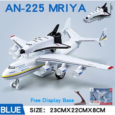 Grand Avion de Transport Max Antonov An-225 Mriya des Lignes Aériennes Soviétiques en Métal Modèle Réduit Avion Collection Jouet Son et Lumière Pour Enfants white