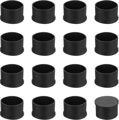18x Ronde Afdekdoppen voor Stoelpoten 45mm PVC - Antislip Meubelbeschermers Zwart