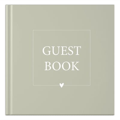 Fyllbooks - Guestbook - Invulboek Gastenboek - Geschikt voor: Bruiloft, Huwelijk, Jubileum, Verjaardag of andere gelegenheid - Olijfgroen - 96 Pagina's