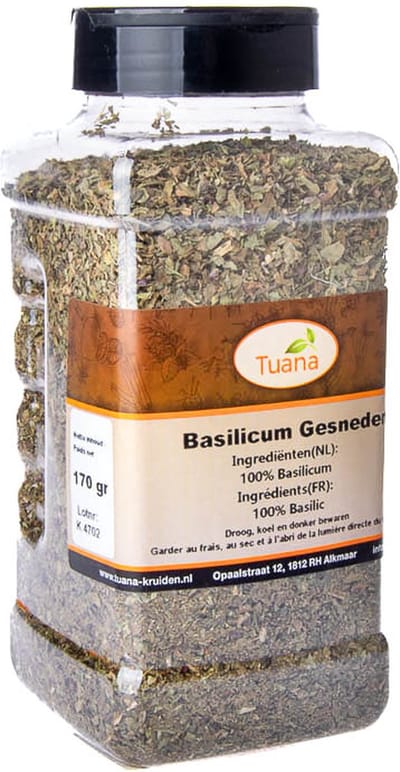 Tuana Kruiden - Basilicum Gesneden - Strooibus 160 Gram - Tuanashop - GP-B-0006