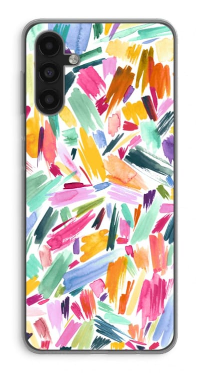 Case Company® - Hoesje geschikt voor Samsung Galaxy A04s hoesje - Watercolor Brushstrokes - Soft Cover Telefoonhoesje - Bescherming aan alle Kanten en Schermrand