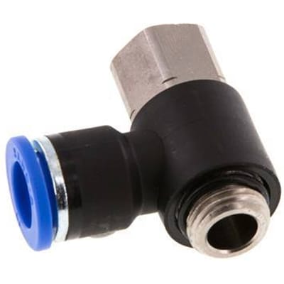 10mm x G1/4'' Elbow Messing/PA 66 Insteekfitting Buitendraad Binnendraad NBR [2 Stuks]