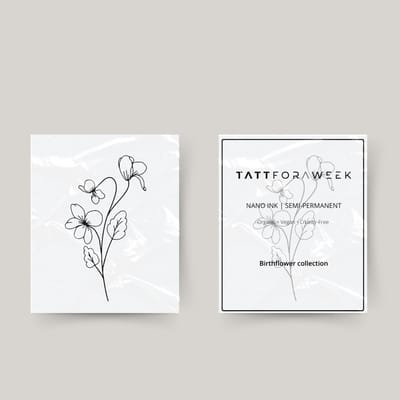 Tijdelijke tattoo birthflower februari | Neptattoo volwassenen | Tijdelijke tattoo voor volwassenen | Temporary tattoo | Plaktattoos voor volwassenen | Neptattoos | Probeer zorgeloos een tattoo | tattforaweek