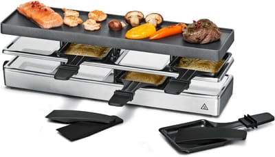 AHD® Gourmetstel 4 personen - Gourmetstellen - Gourmet - Zilver - 11cm x 44cm x 14cm