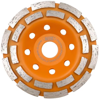 Beton Slijpwiel - Diamant Slijpschijf - Beton Bewerken - Dubbele Rij Segmenten - 125mm - Oranje