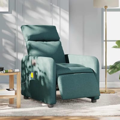 vidaXL Massagestoel elektrisch verstelbaar stof donkergroen