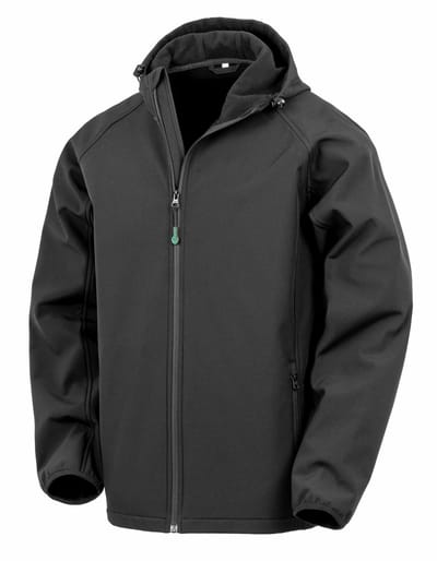 Result Men´s Recycled 3-Layer Printable Hooded Softshell Jacket RT911 - Black - XXL