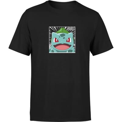 Pokémon Pokédex Bulbasaur #0001 Men's T-Shirt - Black - S