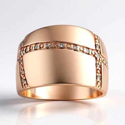 Cavill - Zilveren Ring - 925 Sterling Zilver Roségoud Verguld - I1 Argyle Rose de France Diamant 0,11 ct - Verstelbare Pavé Briljant Ring Luxe Modern