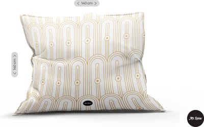 Mr. Relax Zitzak Loungekussen 140 x 140 cm - Art Deco Golden Ornaments - Binnen- en Buitengebruik - Vloeistofdicht - Strand - Terras - Back To School - Gaming - Buitenkussen - Outdoor