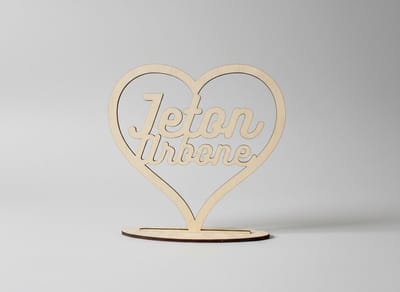 Houten hart met namen - 17 cm hoog - met standaard - Valentijnsdag - Geliefden - Verliefd - Samen