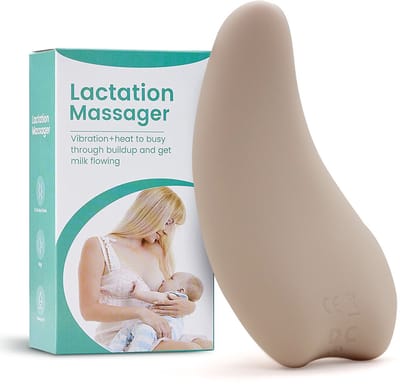 longziming Lactatie Massage Apparaat – Zachte Siliconen – Borstvoeding Hulp met Trilling & Warmte – Instelbare verwarming – Borstmassager – Postpartum Moeders