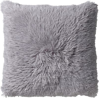 Dutch Decor FLUFFY - Kussenhoes 45x45 cm - superzacht - effen kleur - Micro Chip - lichtgrijs - met rits - zonder binnenkussen