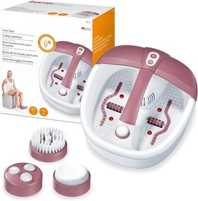 JCP® Voetmassageapparaat - Infraroodlichtpunten & Aromatherapie - Bubbelmassage - Wit/Rood - 41cm x 17cm x 38cm
