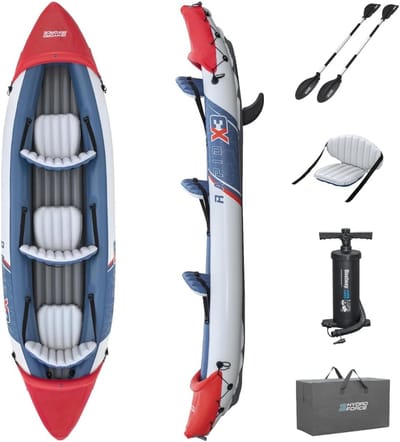 Opblaasbare Kajak - Waterfiets Set - Watersport Avontuur - Stabiele Brede Vorm - 381 Meter - Meerkleurig