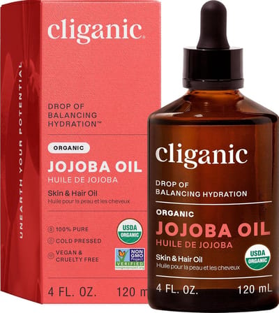 Cliganic Organic Jojoba Olie 120 ml | 100% Pure Biologische Jojobaolie | Koudgeperst & Ongeraffineerd | Voor Gezicht, Haar, Huid & Nagels