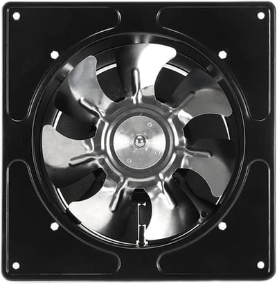 Afzuigventilator Keuken - Wandventilator - Lucht Verversen - Veiligheidsrooster Ingebouwd - 15 cm Diameter - Zwart