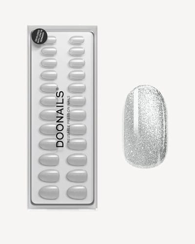 Doonails - Soft Gel Press Ons - Grey Cat Eye Medium Round