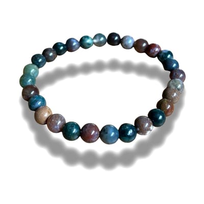 Armband - natuursteen - India agaat - 6 mm - 17,5 cm