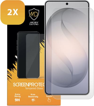 2-Pack MobyDefend Screenprotectors - Geschikt voor Samsung Galaxy S26 Ultra - Case-Friendly Screensavers - Gehard Glas