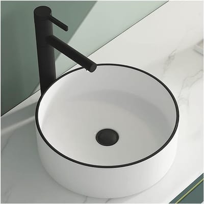 Wastafel Kom - Keramiek Wastafel - Badkamer Inrichting - Mat Glans - 30x30x11cm - Wit