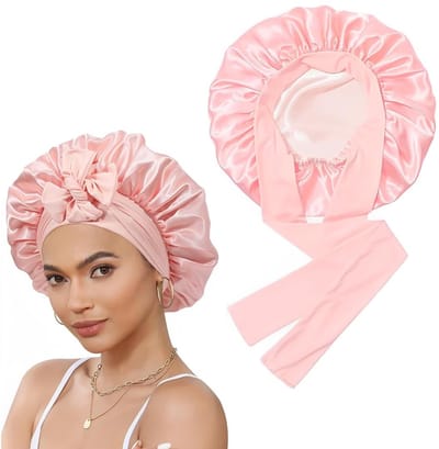 ZEYNOMAX- Nachthaarkap Zijde - Verstelbare Riem - Bescherming Lang Haar - Geschikt voor Alle Haartexturen - Ideaal voor Slaap en Make-up - Slaapmuts