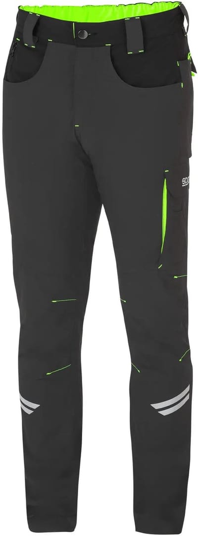 Sparco Werkbroek Tech Light Kansas - Zwart — Groen — M