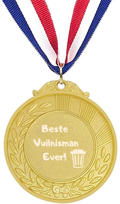 Akyol - beste vuilnisman ever medaille goudkleuring - Beroepen - mijn favoriete collega - beste schoonmaker - vuilnis - afval - vuil - vuilniswagen